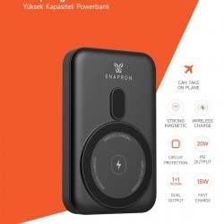 SNAPRON SNP-3004 10.000Mah Magsafe 20w PD Hızlı Şarj 1 kablosuz Powerbank 